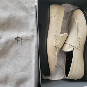 Aquatalia Maura Abrasivato Ivory Loafers
